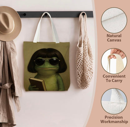 Frog Tote Bag | Cottagecore Canvas Tote