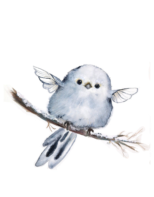 Blue Fairy Nestling — Whimsical Art Print