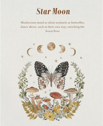 Midnight Mushroom & Butterfly Cotton Tote
