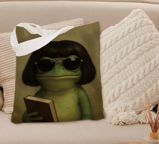 Frog Tote Bag | Cottagecore Canvas Tote
