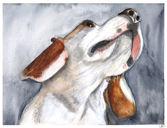 Maple — Watercolor Dog Portrait Print