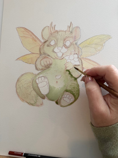 Tenderfoot watercolor painting in progress