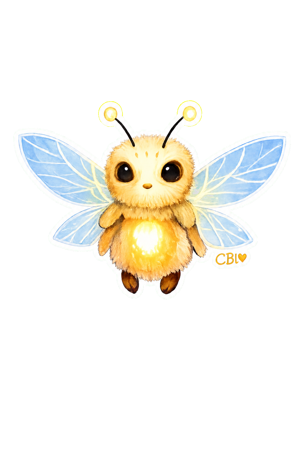 Glowmorrow glowing bug die-cut vinyl sticker on transparent background
