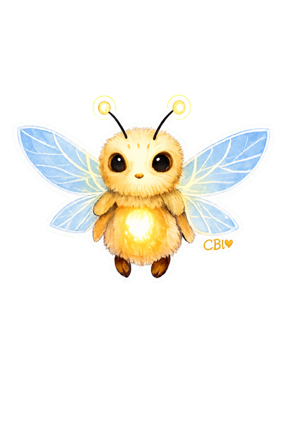 Glowmorrow glowing bug die-cut vinyl sticker on transparent background