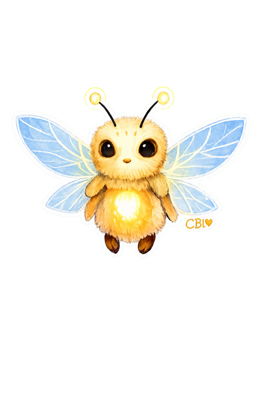 Glowmorrow glowing bug die-cut vinyl sticker on transparent background
