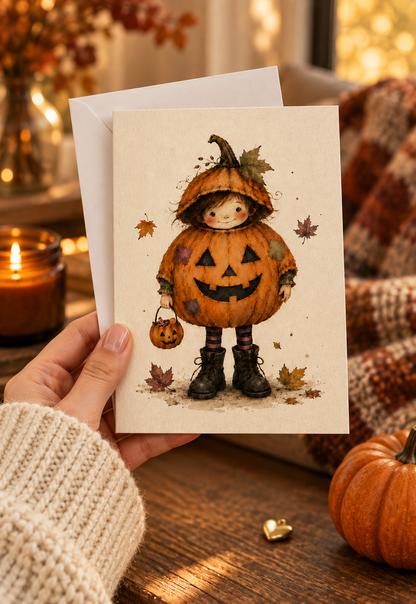 Kevin greeting card held in a hand with its envelope