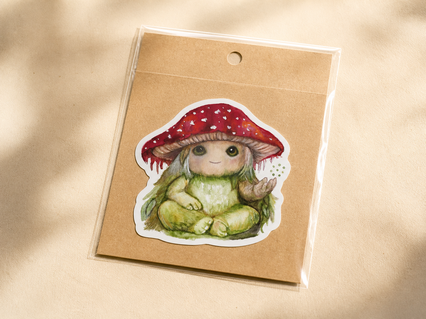 Pippin the Mycora vinyl sticker in packaging