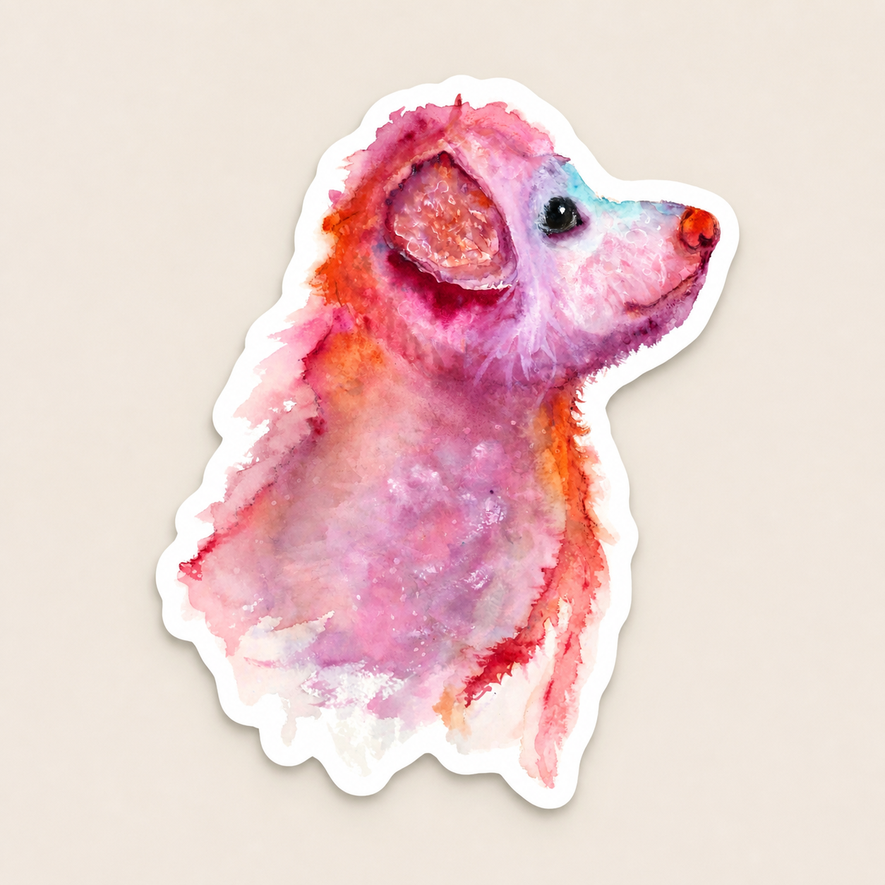 Pupkin watercolor vinyl sticker on a neutral background