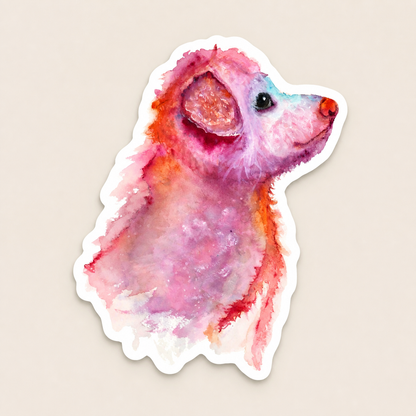 Pupkin watercolor vinyl sticker on a neutral background